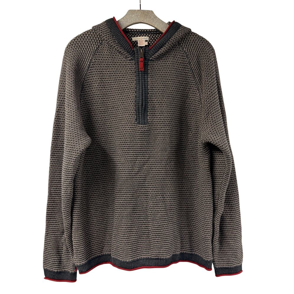 Carbon2cobalt Hoodie Full Zip Textured Gray Large 100% Cotton